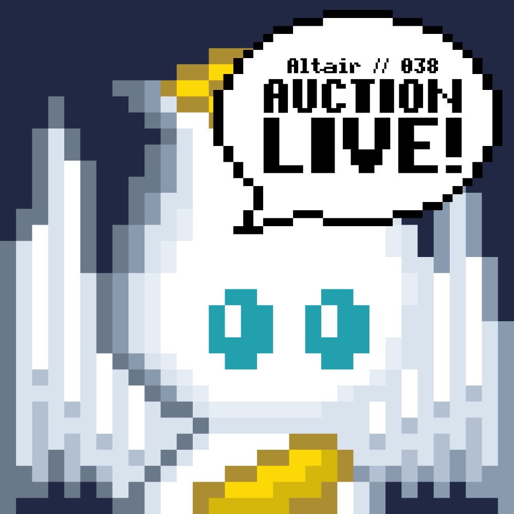 bangid0s's tweet photo. Altair // 038 - Angel

Reserve 1 ◎ 
Increment bid 0.5 ◎ 
Time 24 hours
Link:
https://t.co/kPkDj6kshS

Powered by @bangid0s 
Series of @altairNFT 
Auction @exchgART 

Full Preview animation and any updates will post below. https://t.co/h3cBuQaouS