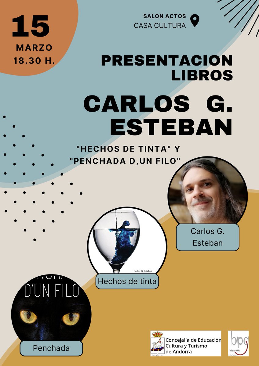 📚 Manyana tenemos una oportunidat pa escuitar de primera man a'l nuestro companyero #Carlos <a href="/Tierrabarrenaus/">Tierra de barrenaus</a> presentando los suyos libros, en #aragonés, y en Andorra (Teruel) 📆