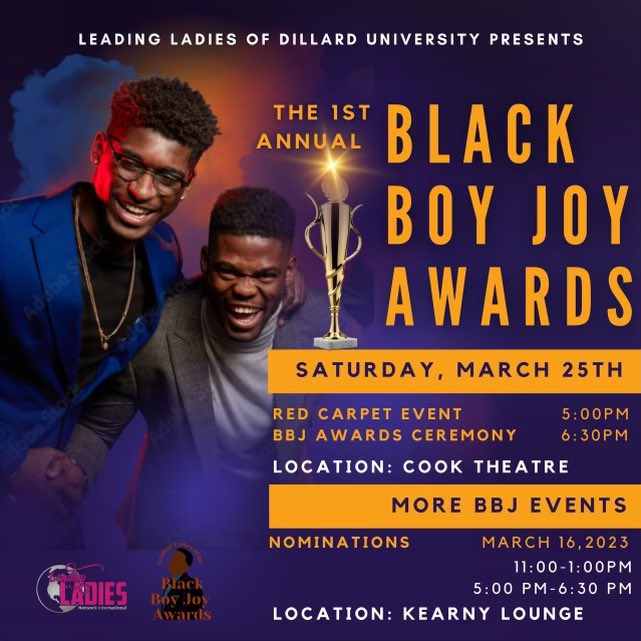 LLofDU's tweet image. LLDU is hosting our 1st annual Black Boy Joy Awards! March 16th will be nominations located in Kearny Lounge and March 25th will be the awards ceremony located in Cook Theatre!