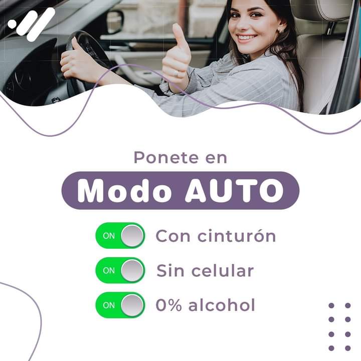 Se responsable, cuida tu vida y valora a quienes te esperan en casa 💖⁣
Activa el #ModoAuto 🤩⁣
⁣
#transporteparamujeres ⁣ #mujeres #transportepremium⁣
⁣