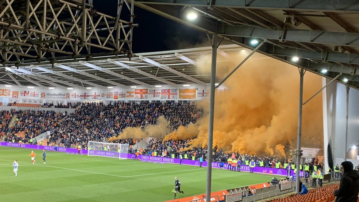 Blackpool fans paying tribute to Tony Johnson in the 55th minute of tonight's game.