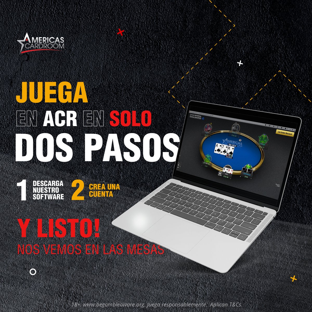 AcrPokerLatam's tweet photo. ¡Veamos que tan fácil es jugar en ACR!

👉 descarga el software: https://t.co/ZGxyULFLvT
👉 crea tu cuenta 
👉 juega 

¡Así de simple y rápido puedes unirte a nuestra acción! 😎👉📲

——
#acr #poker #cardplay #pokeronline https://t.co/pqllfmi4n7