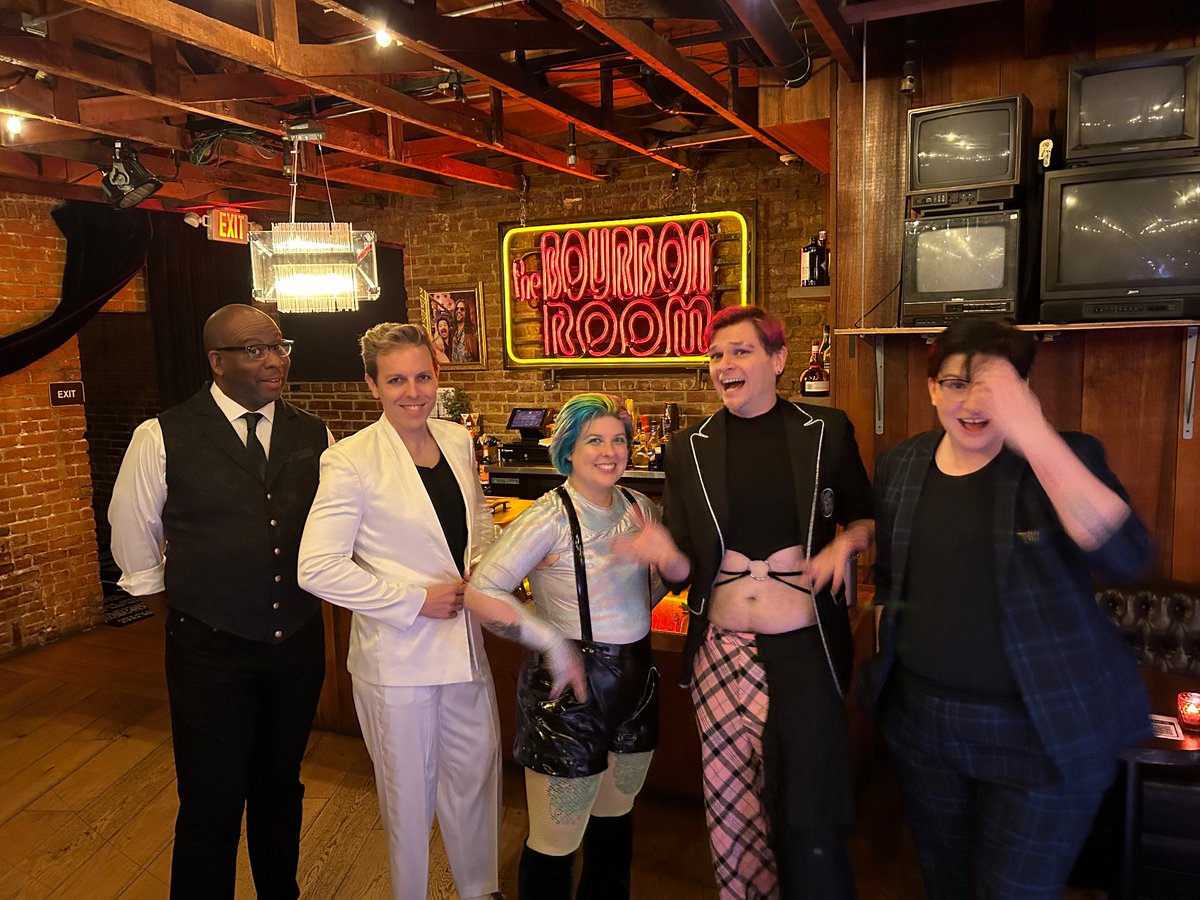lasertheboy's tweet photo. @eaaronwilson The absolute chaotic queer energy of the #tartlmusical crew together is my whole vibe https://t.co/XW0RbFEUHR