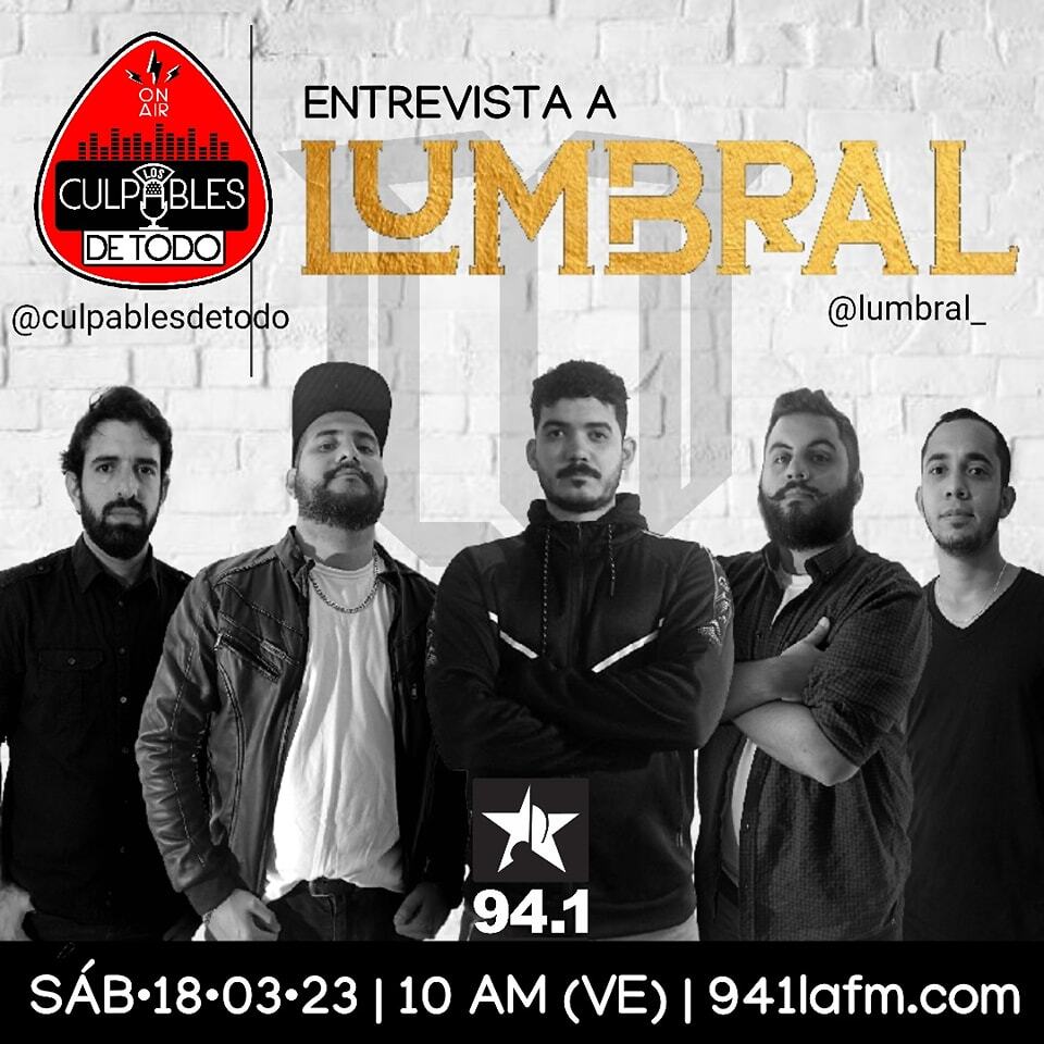 culpablesdetodo's tweet photo. Atentos a este sábado porque la banda Lumbral  nos visita para hablar de su música y de un evento próximo.

Sintoniza desde las 10am en Barquisimeto a través de 94.1FM o desde cualquier parte del mundo por la web https://t.co/5jMpM70KFN https://t.co/R9bU14COap https://t.co/e1NB7IRVPn