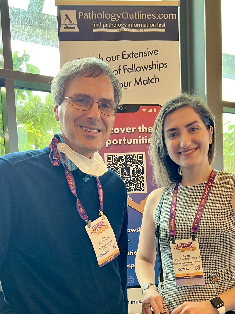 As Penn “pathology outline” directory ambassador, it was an honor to meet Dr. Nat Pernick, the founder and president of @Pathoutlines @PennPathLabMed @TheUSCAP #uscap2023 #uscap23 #nola #PathTwitter