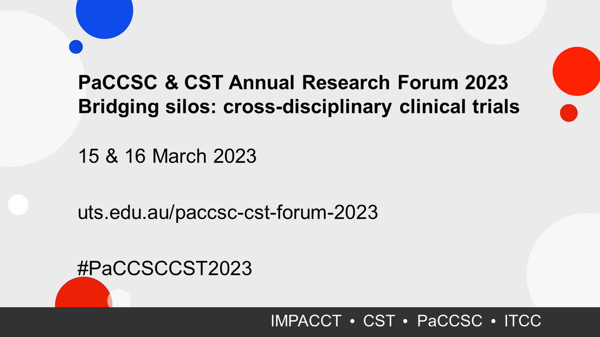 UTS_CST's tweet photo. Day 1 of the PaCCSC &amp; CST Annual Research Forum 2023. Welcome everyone! #PACCSCCST2023 https://t.co/t87iXQGQag