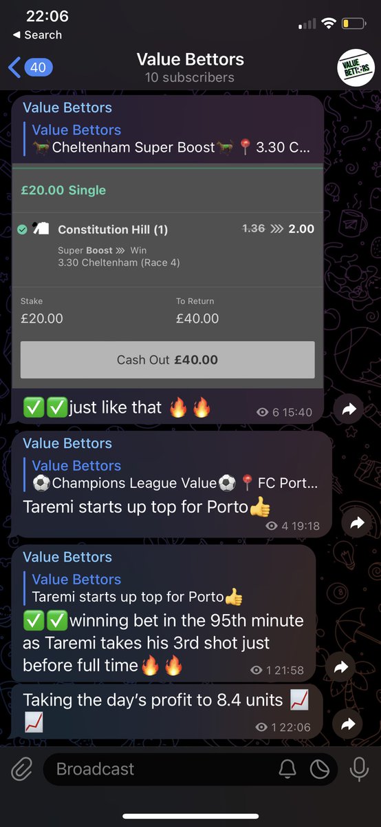 Here’s one of tonight’s winning bets after a clean sweep in the telegram🔥🔥4/4 bets and 8.4 units profit📈📈join in link in bio #championsleaguebet #bettingtips #Cheltenham #bettingtipster