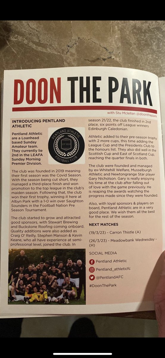 Pentland Athletic FC tweet media