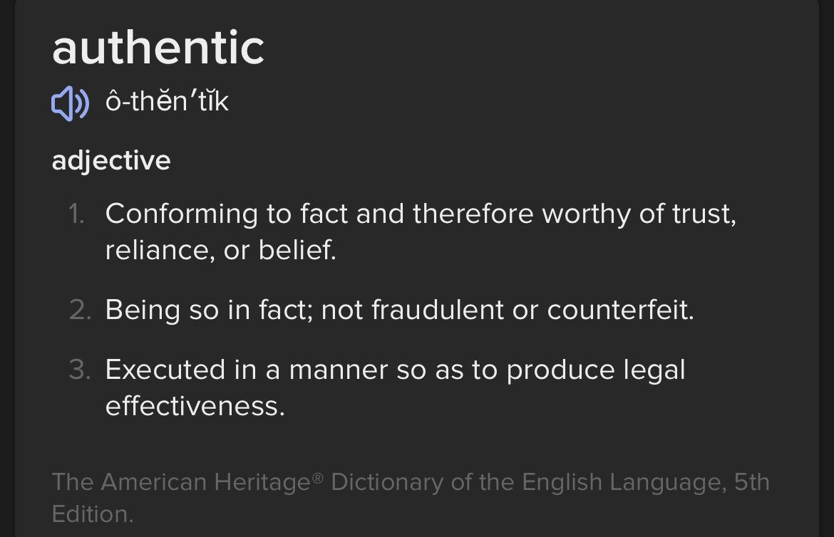 @AnnieBGreat @Dingo_3_Two @eternalmoonshne Definition of authentic. Pick one that applies authentically to Dylan. I’ll wait. ⏰