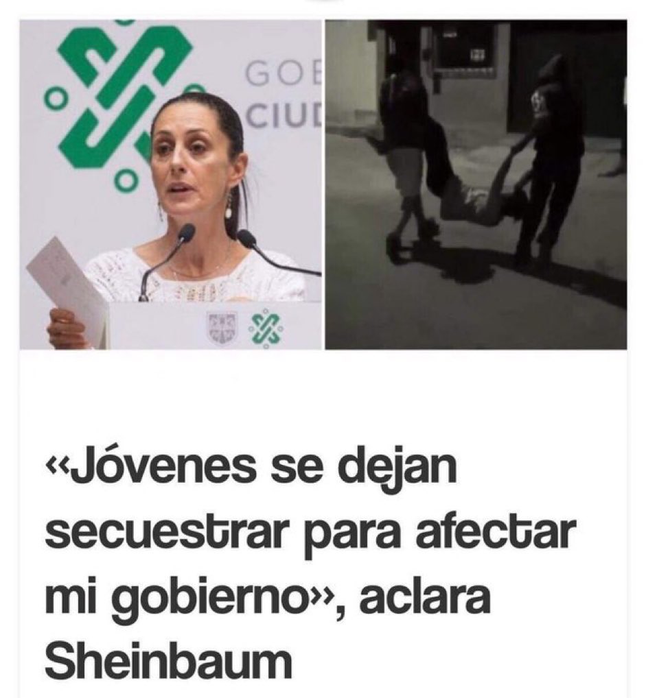 ryo_hermoso's tweet photo. “Jóvenes se dejan secuestrar para afectar mi gobierno” 🥳
Aclara la Claus 

Háganme el chingao favor !🙈

Solo a alguien como a ella se le puede ocurrir tal aberración. 🤪

 Ustedes que piensan de esta locura ? 👇🙋‍♀️ https://t.co/I3GYdgT0xz