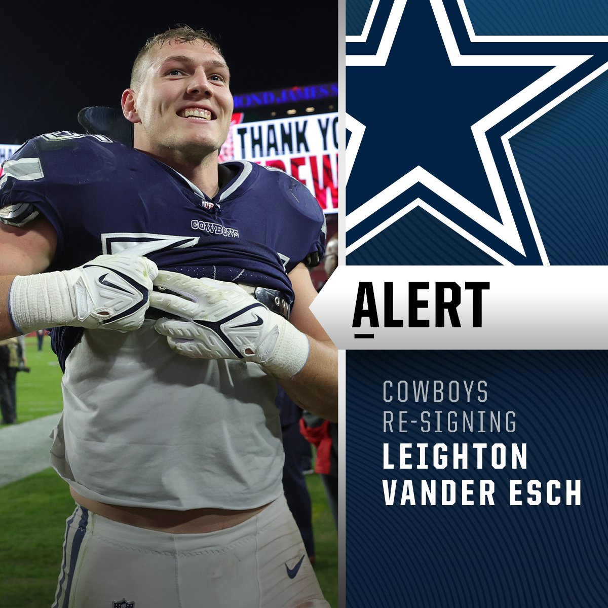 NFL on Twitter "Cowboys resigning LB Leighton Vander Esch to 2year