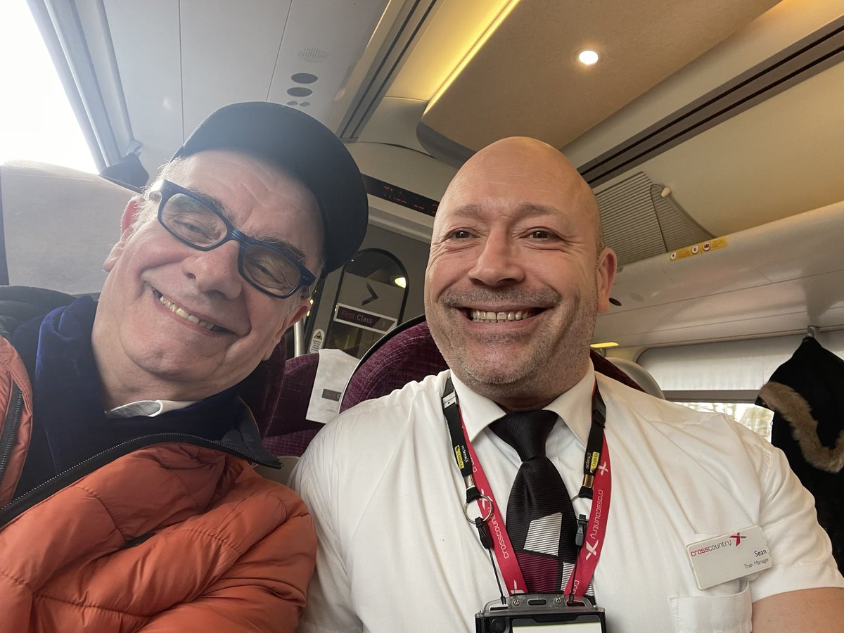 Jimf20's tweet photo. How happy I was to see train manager Sean back on the @CrossCountryUK to Birmingham this morning.If every manager was as attentive and smiley as him, train travel would be a greater pleasure https://t.co/empYve4SFK