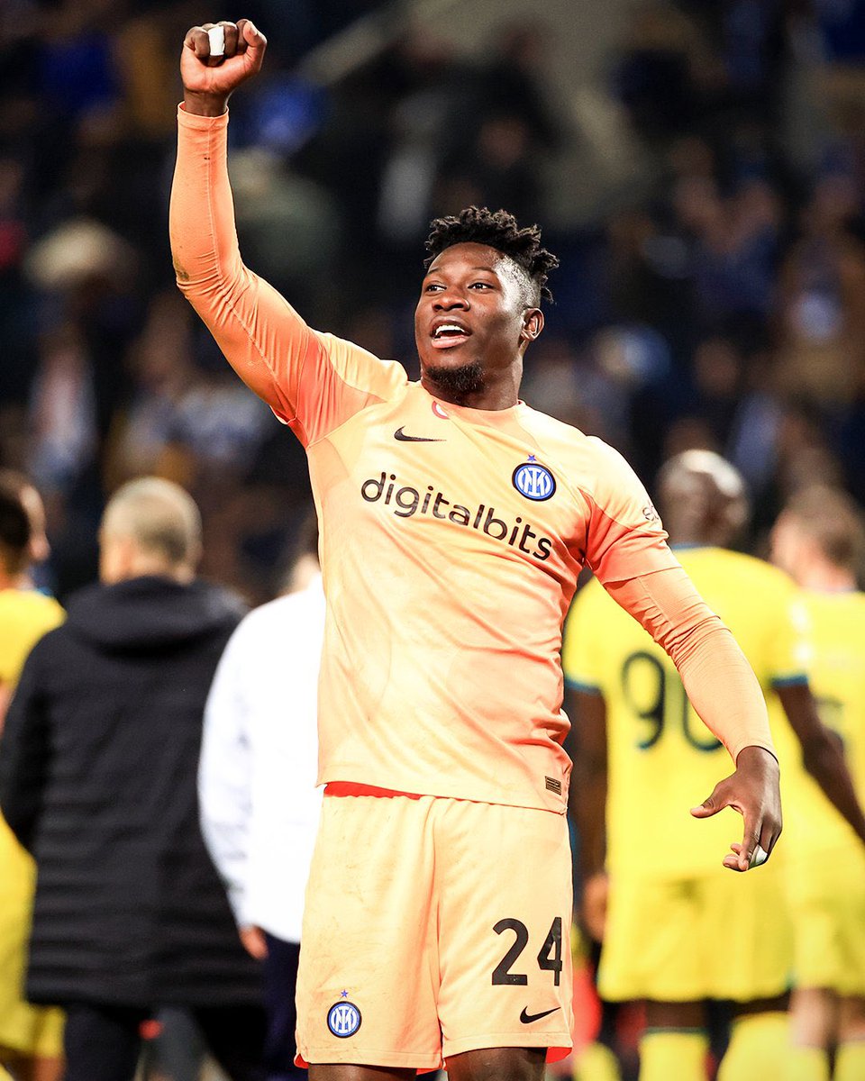 PanAfricaFooty's tweet photo. 🇨🇲 Andre Onana vs Porto:
-6 saves
-2 punches
-2 clearances
-45 touches
-12 acc. long balls
-The MOST saves in the Champions League.

#ChampionsLeague #UCL #Inter #Porto #PORINT #Cameroon https://t.co/VzrjuanVBV