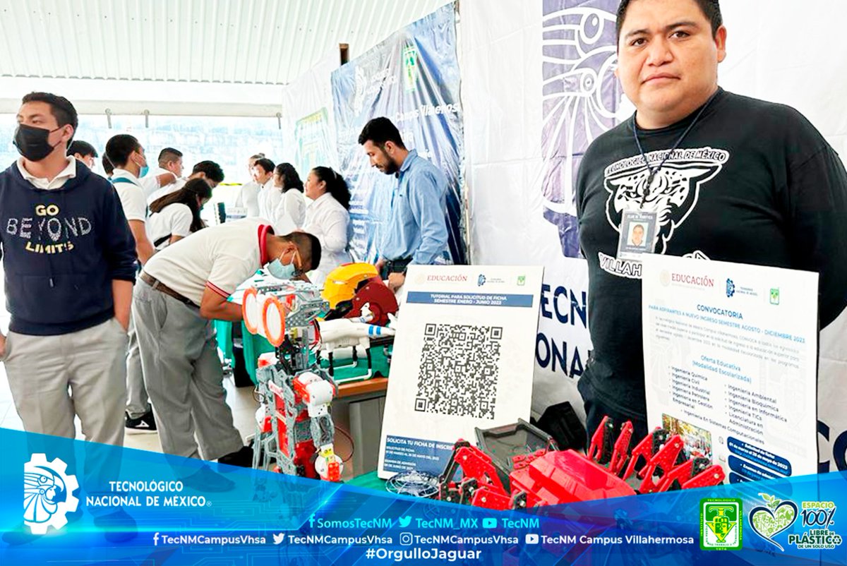 TecNMCampusVhsa's tweet photo. #TecNMCampusVillahermosaInforma | El Instituto Tecnológico de Villahermosa participó en la "Expo profesiográfica COBATAB 2023" 👉https://t.co/DWL0bJH1km https://t.co/U9Dg6qgk3S