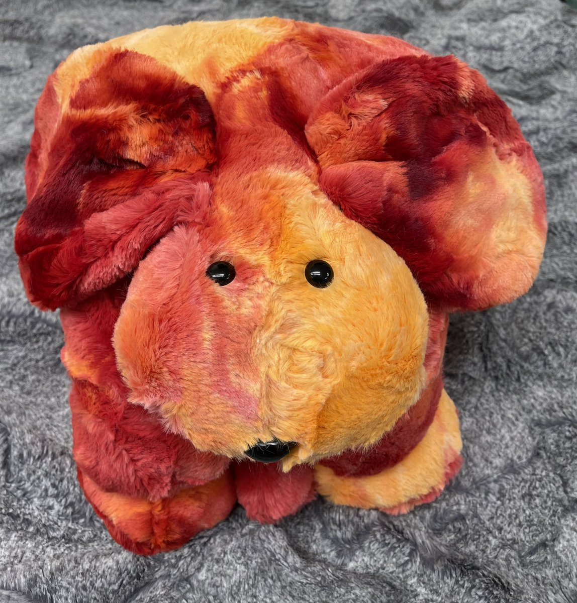 Meet “Ignatius!”
This 24” weighted minky dog has a big name to go with his supersized personality. Made with Firecracker sorbet minky fabric and weighted at 10lbs with glass beads, this fiery plush is ready to go to his new home. 
#weightedplush #weightedsensorypets #sensorypets