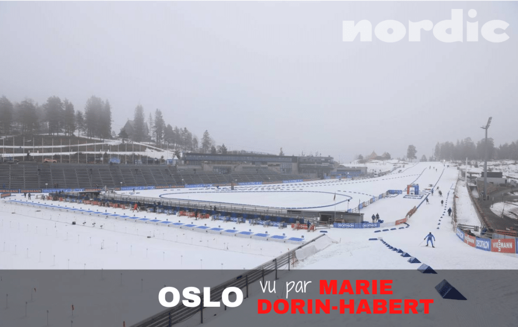 NordicMag's tweet photo. 🔥💥🚨 #Biathlon A la veille du début des finales de la coupe du monde d'Oslo-Holmenkollen, Marie Dorin-Habert présente le stade norvégien à Nordic Magazine : « Un site à la piste exigeante. » 🔽
https://t.co/a1T8CKzcRE https://t.co/UpUGXBvADK