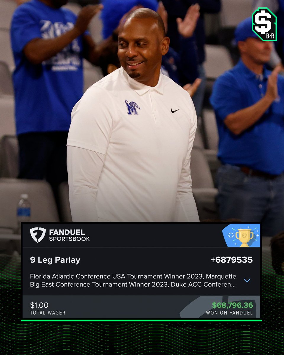 br_betting's tweet photo. CORRECTLY PREDICTED NINE CONFERENCE TOURNEY WINNERS FOR $68K 😱

HOW?!?!

(via @cgreen1ee @FDSportsbook) https://t.co/uBRV2kQZJV