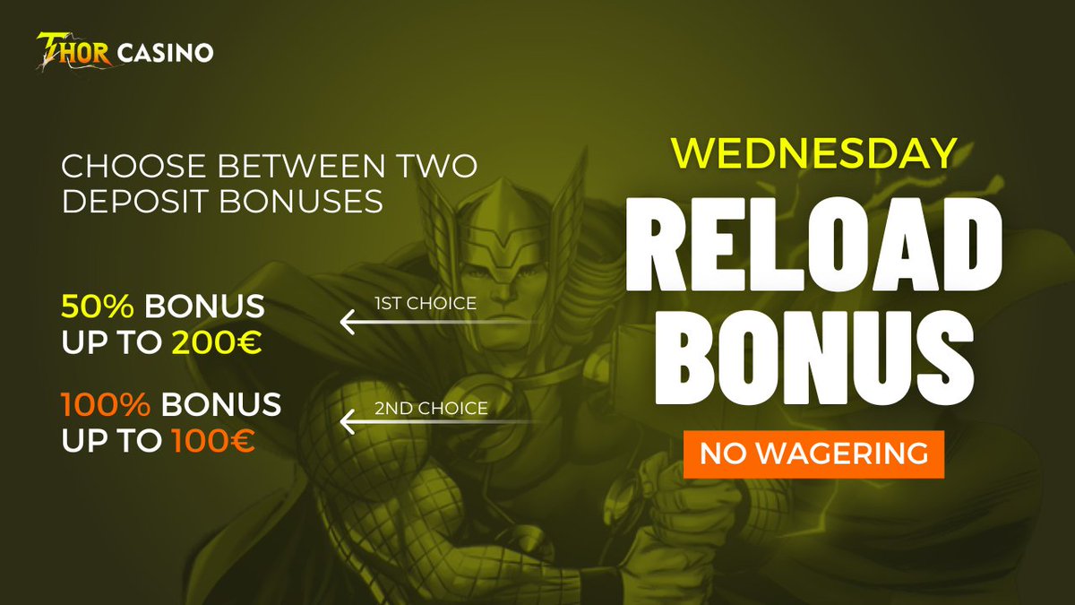 ThorCasino's tweet photo. Feel the Thunder! Start big with your boosted balance every Wednesday!

https://t.co/Zeenbc7ZQo

#thorcasino #online #onlinecasino #reloadbonus #bonus #deposit #cash #crypto #cryptofriendly #vpnallowed https://t.co/NFg0mwrtwU