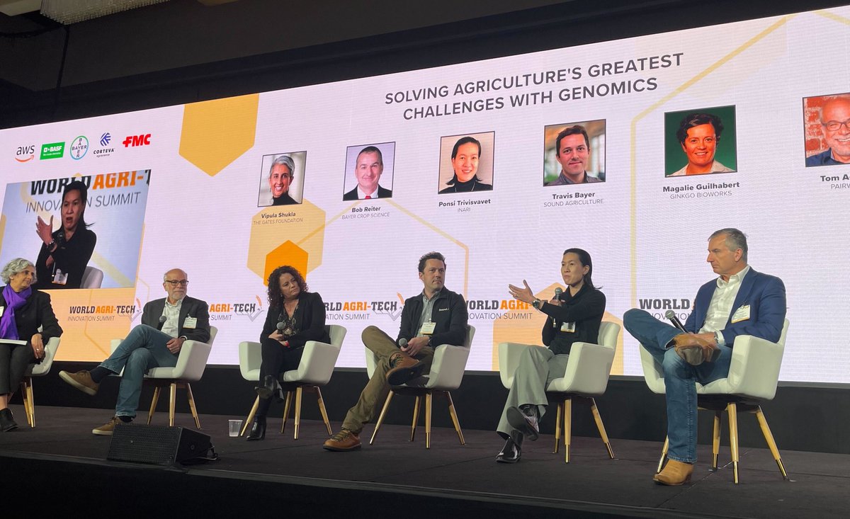 Inari_Ag's tweet photo. "We are at the beginning for what we can discover," said our CEO @P_Trivisvavet on the @WorldAgriTech stage this afternoon, where she joined a panel discussion on how the #agriculture industry can leverage existing knowledge and tools to innovate in gene-editing technology. https://t.co/mdkiM4L0oy