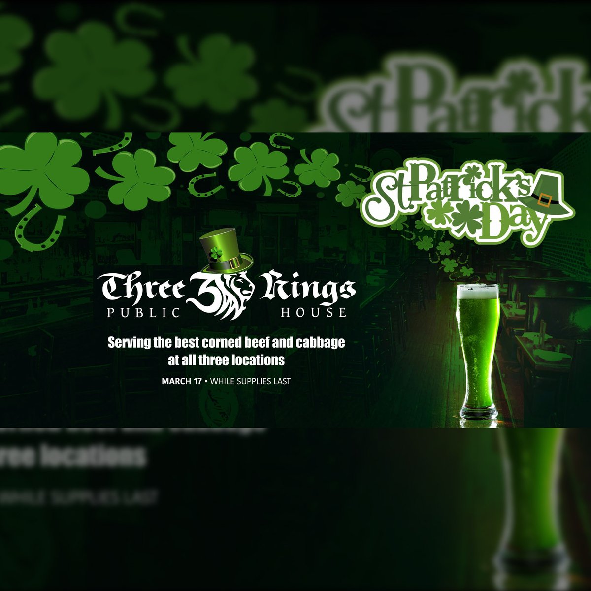 ThreeKingsPub's tweet photo. March 17 - while supplies last. Enjoy a generous portion of corned beef and cabbage. Served with seasoned new potatoes, Rye bread, and creamy horseradish sauce. $15.99
https://t.co/ezMgEKOmU5
#stpatricksday #ThreeKingsPub #STL #StLouis #UCityLoop #DelmarLoop #stleats https://t.co/eNcQfOB4gf