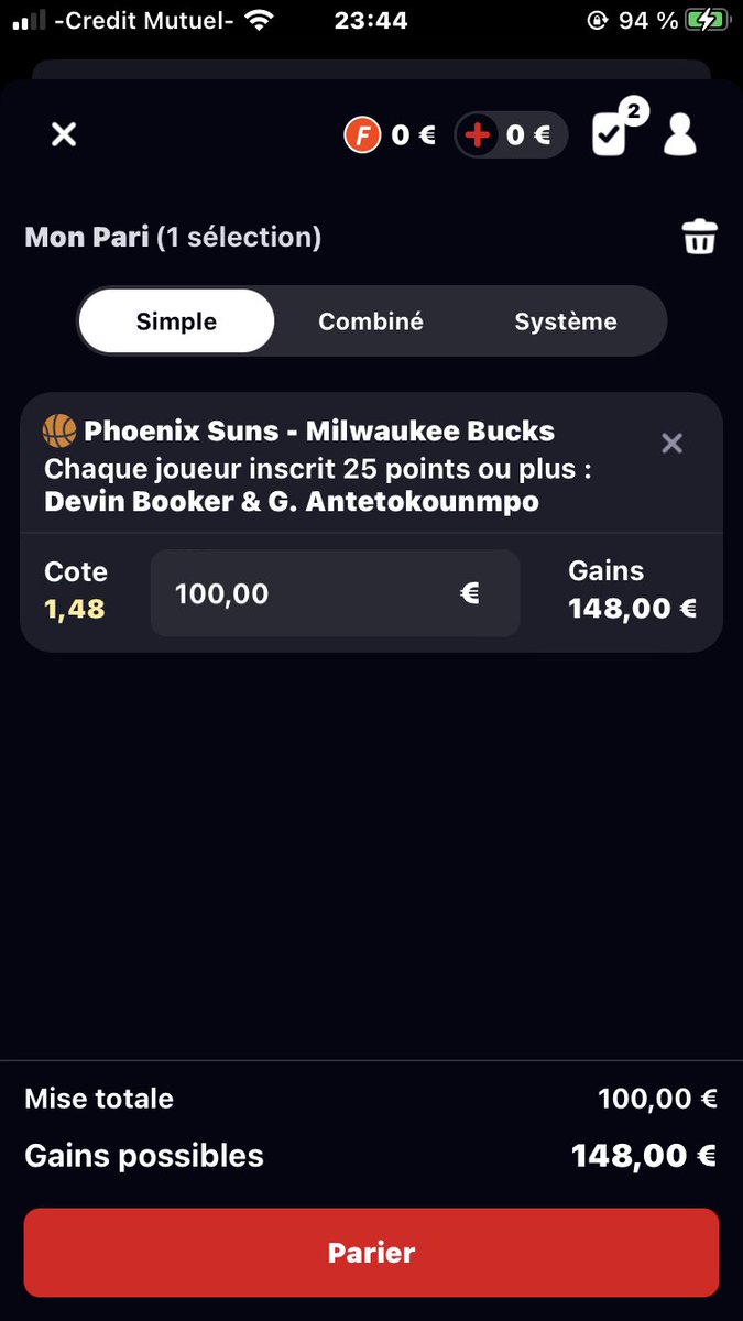POTTERPRONO's tweet photo. Bet Basketball 🏀 #TeamParieurs 

#NBA 

🏀Phoenix - Milwaukee (03h00🕑)
🪄Booker &amp; Antetokounmpo +24,5 points 
📊Cote -> 1,48
💵Mise 100€ -> 148€ 

NO BET NO MAGIC 🪄

#nba #NBATwitter #NBAxESPN #NBA2K23 #NBAAllStar #PhoenixSuns #MilwaukeeBucks #WeAreTheValley #FearTheDeer https://t.co/IuZVcZKk3c