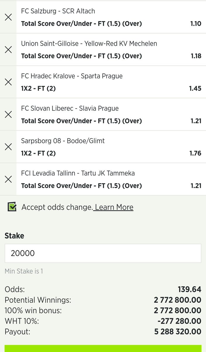 Sitaki mtu aje DM ama WhatsApp kuomba CODE ya huu mkeka. Just Retweet tuu nitakutumia code DM. 

Hakikisha DM yako ipo open. Retweet na nitakutumia code ya hili treni la BETPAWA. 

Odds ya 139 | Ukiweka 20K unakula 5.3Mil

Uhakika ni 👉 92.56%

Vigezo na masharti kuzingatiwa.