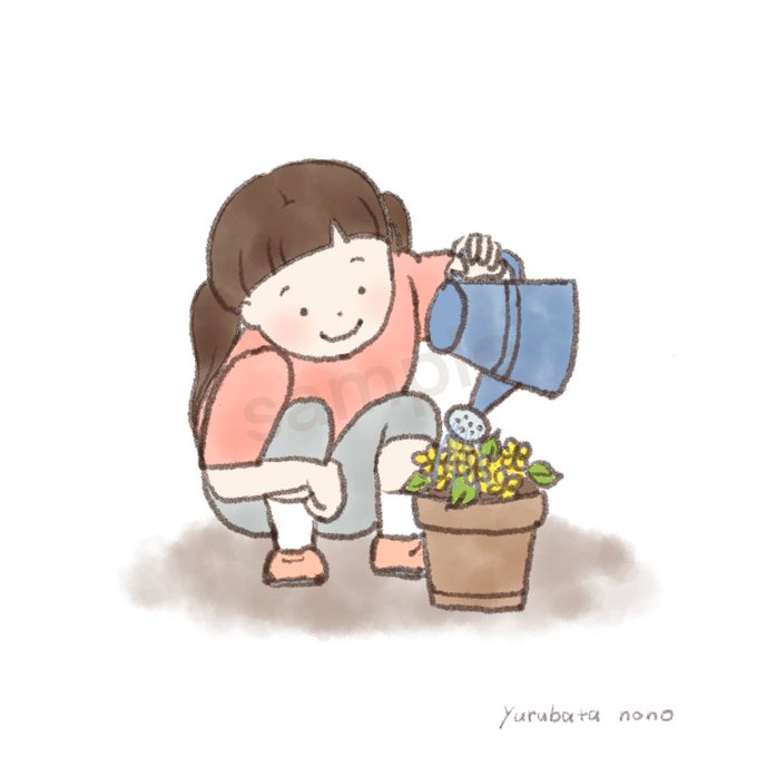 「植木鉢 じょうろ」のTwitter画像/イラスト(新着)