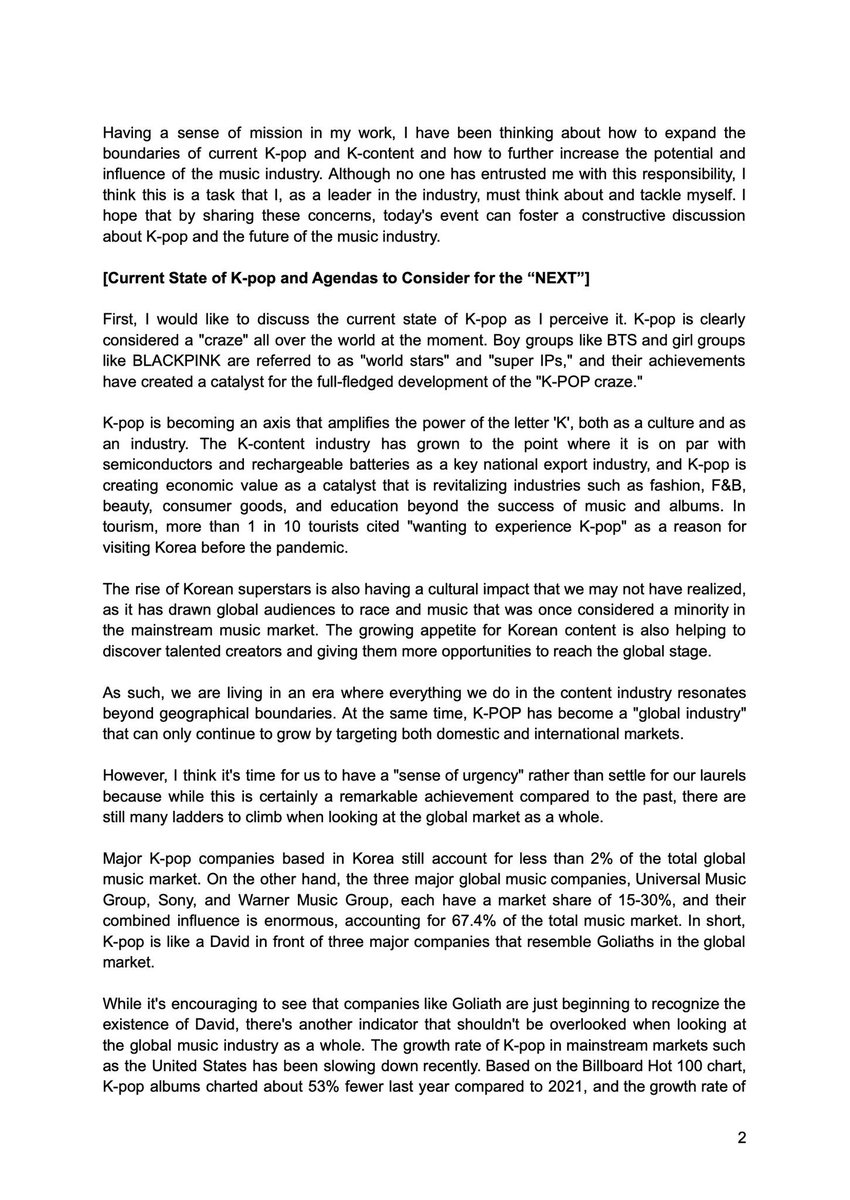 lsgrlr's tweet photo. Instead of quoting that reporter. Here's the English translation of Bang PD's press conference. His belief in respecting the artist as humans and not products is refreshing. It's one of the many reasons BTS has thrived. They're authentically themselves. https://t.co/jYnz4zp6kj
