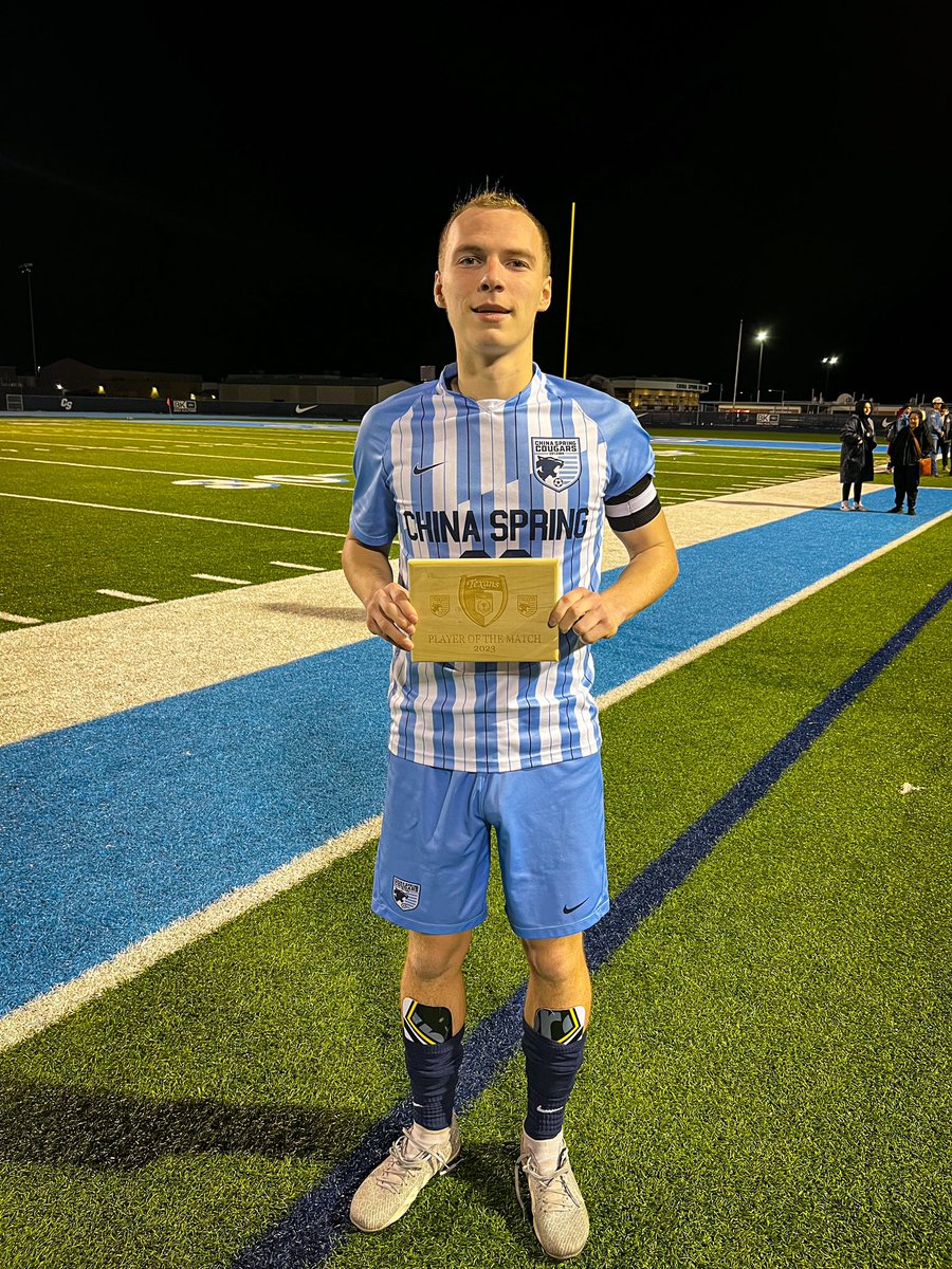 ChinaSpringFC's tweet photo. Our Waco Texans player of the game goes to our Senior Captain #20 Dante Campbell. Thank you to our 4 seniors for everything! https://t.co/iHBgLxhesL