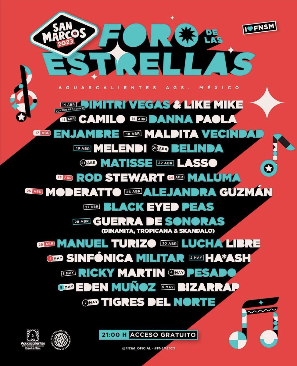 Tickethamster (@tickethamstermx) on Twitter photo 2023-03-15 03:46:01 🚨La mejor feria de México sigue superándose y nos trae este gran cartel👇🏼🤯
Dimitri Vegas & Like Mike, Camilo, Belinda, Danna Paola, Rod Stewart, Maluma, Black Eyed Peas, Ricky Martin, Bizarrap, Tigre’s del Norte y más! 😱😱😱
#fnsm #sanmarcos #aguascalientes… 🚨La mejor feria de México sigue superándose y nos trae este gran cartel👇🏼🤯
Dimitri Vegas & Like Mike, Camilo, Belinda, Danna Paola, Rod Stewart, Maluma, Black Eyed Peas, Ricky Martin, Bizarrap, Tigre’s del Norte y más! 😱😱😱
#fnsm #sanmarcos #aguascalientes…