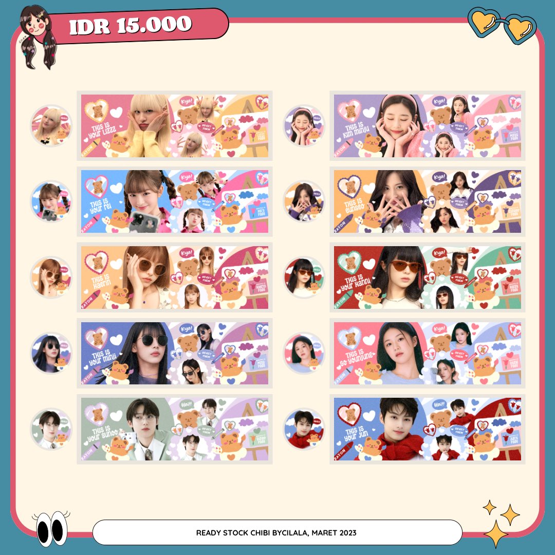 Help RT juseyoo, thank you guys ✨

Cila bawa ready stock nih, buat detailnya Cila sertain di bawah. Layout ini bisa ditake nanti malam pukul 19.30 WIB. Tinggal dm nama chara + cadangan 👉🏻👈🏻 

Only 15k/ea, free replace text ya, boleh recolor +2k.

#zonauang #zonaba