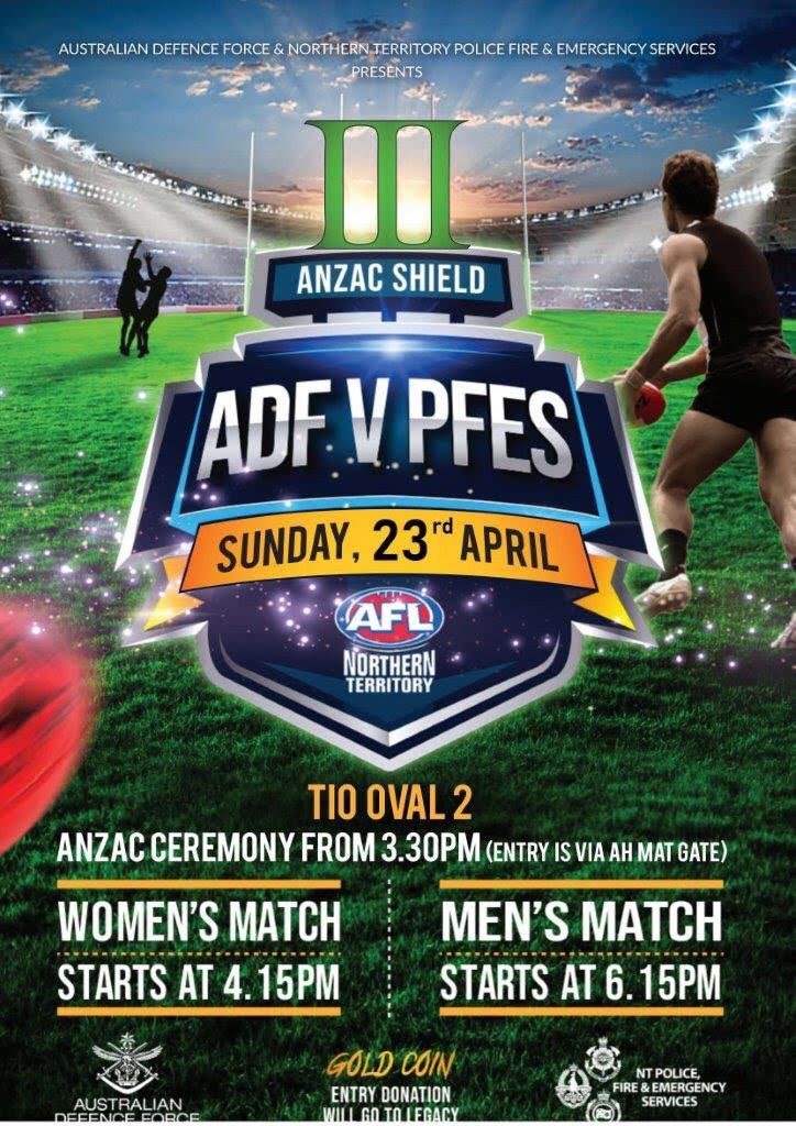 On 23 April the ADF Australian Rules Association will host the Anzac Shield in Darwin. #SportsADF #YourADF #ADFAustralianRules @Australian_Navy @AustralianArmy @AusAirForce
