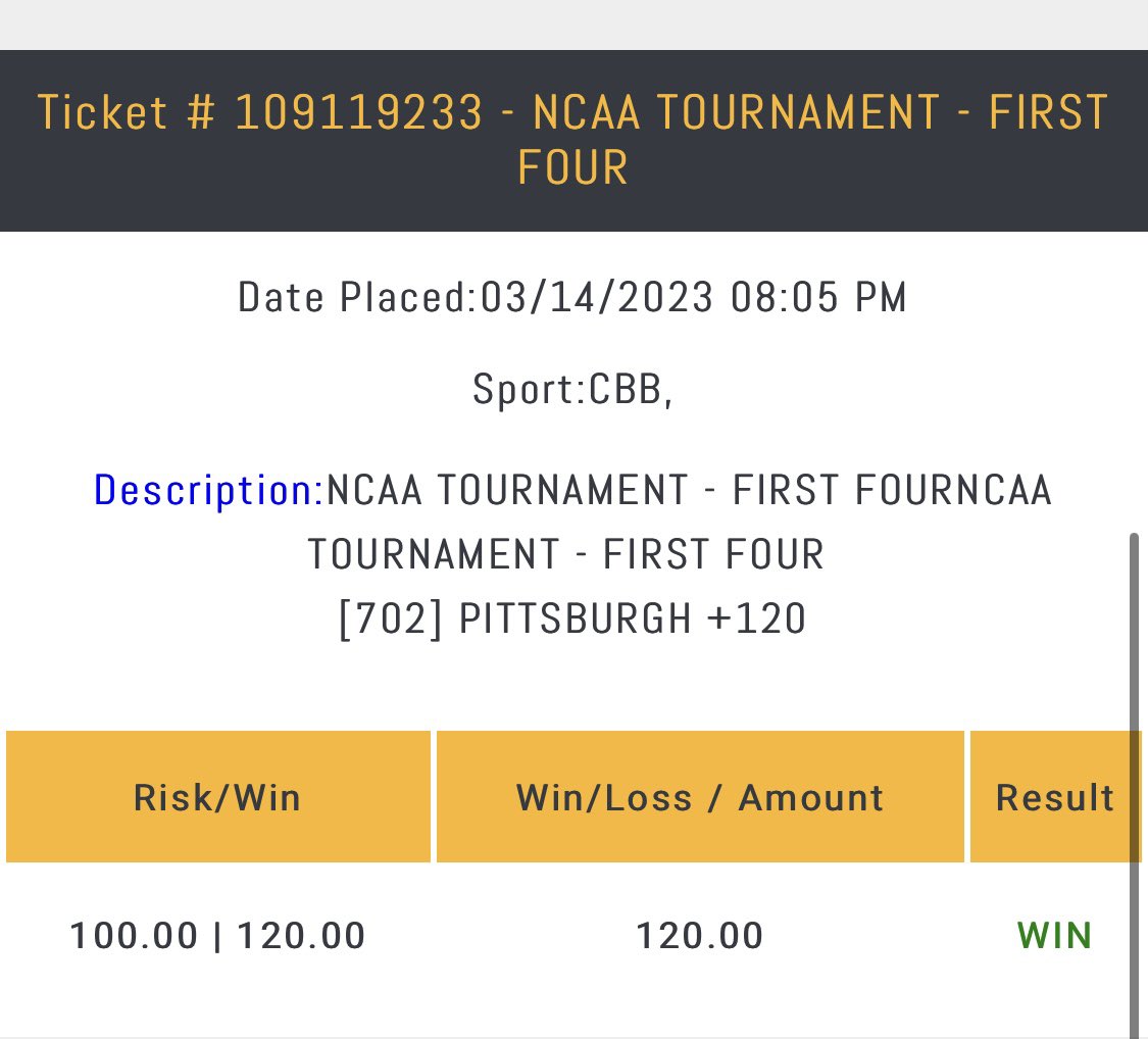 brick_picks's tweet photo. Not sure how Pitt didn’t lose at the end there, but we love a plus money win however it comes! https://t.co/XqbCB8GF9O