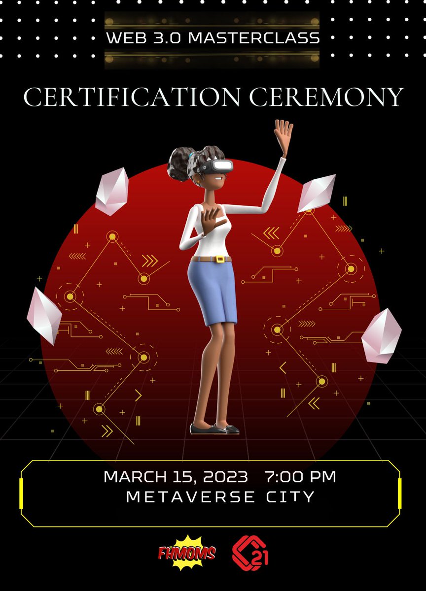 wendys279's tweet photo. 🔥🔥Woohoo! I've been invited as one of C21’s VIP to witness their first C21 Metaverse Certification Ceremony with FHMOMS 😃

If you're interested in hosting any virtual events in Metaverse, reach out to me 😊

#metaverse #Web3 #web3event #C21MetaverseEventSpace #web3woman https://t.co/S8sV1kogHx