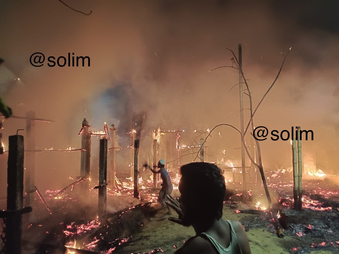 RHR_Asem's tweet image. One learning centre devastated by the fire in the camp 16 Shobulla Kata. The awful condition is not de_ escalating but also escalating day by day in the camp. How we can save from this awful 🔥 in the Refugee camp,  so overcrowded people &amp;amp; shelters in the narrow place.
#Help_us.
