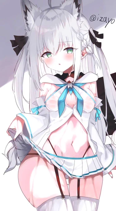 いいね1mm伸びる白上のしっぽ #絵フブキ 