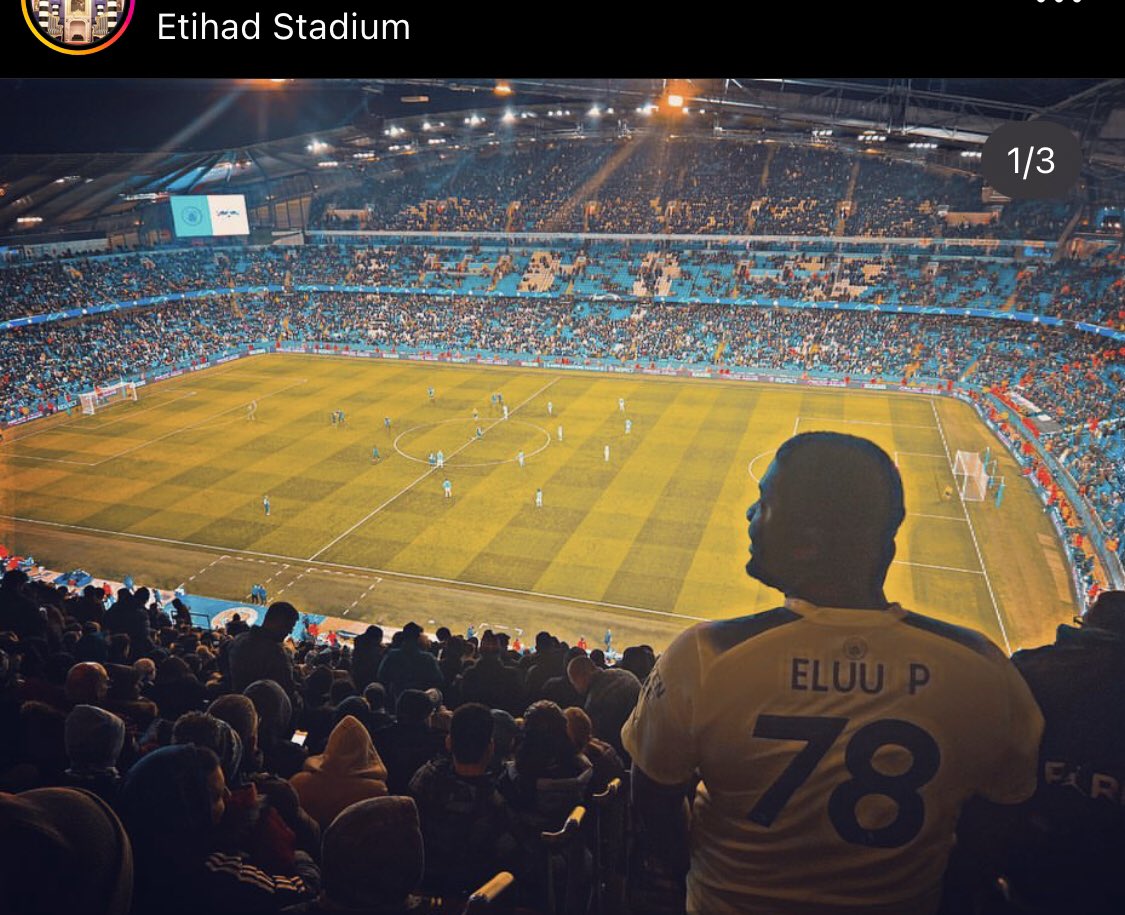 vincentchidi6's tweet photo. Eluu P spotted at Etihad stadium in last night champions league match.

Eluu P 78🔥 https://t.co/y6Kn2VeMPc