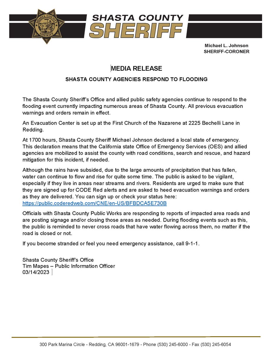 Shasta Co. Sheriff tweet media
