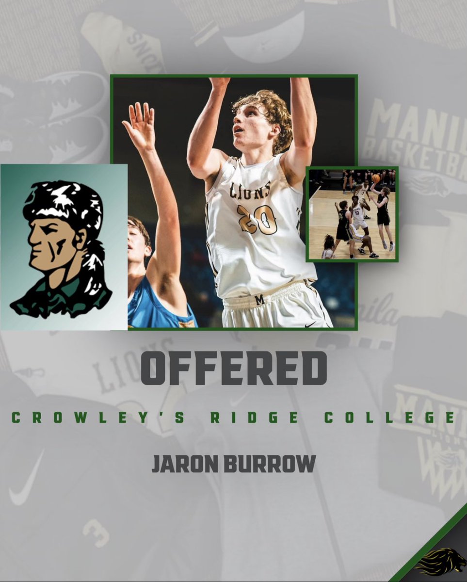 Blessed to receive an offer from Crowley's Ridge College!! @CoachWimbo @troyburrow2 @CoachMatheny30 @rush_court