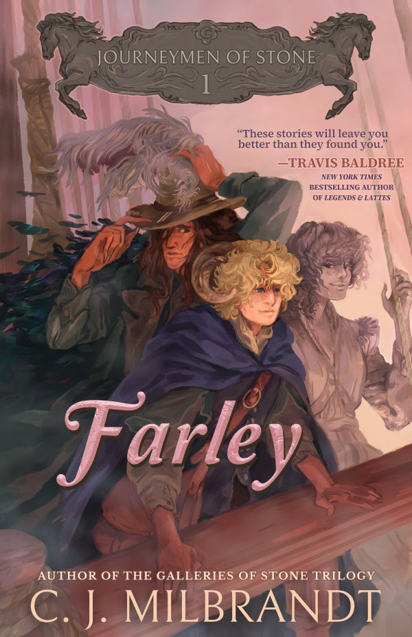 Elymnifoquent's tweet photo. FARLEY (Journeymen of Stone, #1) will release on 5/23. This sequel series to #GalleriesOfStone follows Tupper's younger brother on his quest to see the whole world. Every bit of it. #CozyFantasy #TravelTale #FoundFamily #LivingStatues #MagicMountains https://t.co/wslCR876fQ