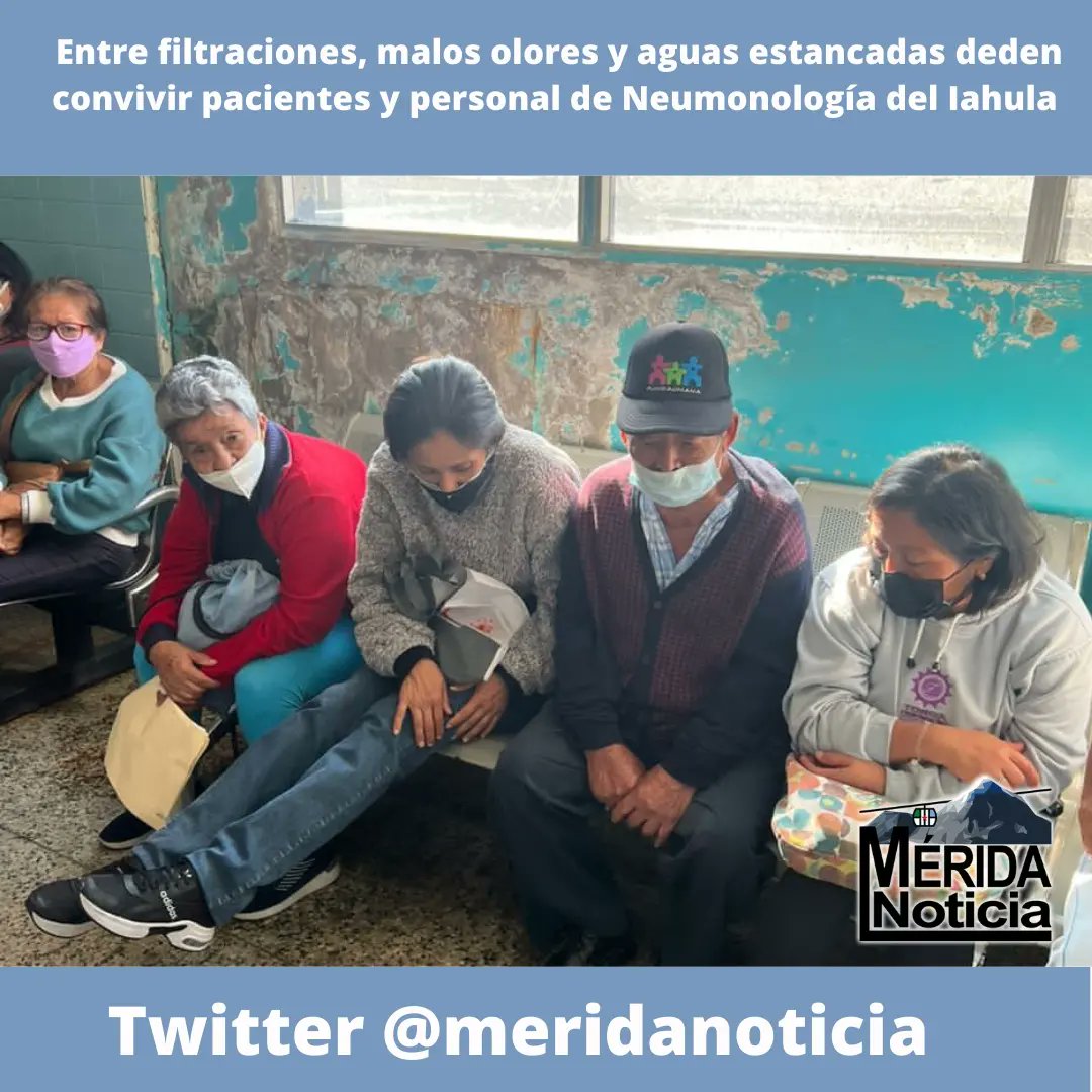MeridaNoticia's tweet photo. Mérida Noticia... ¡Es noticia!

El personal médico y pacientes en los pasillos del servicio de Neumonología y Cirugía de Tórax del Hospital Universitario de Los Andes #Iahula deben convivir entre aguas encharcadas, paredes escurriendo.. 

#merida 

https://t.co/Dq5WVxQLN0 https://t.co/H6ujBscfOu