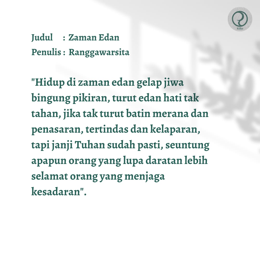 RilkeBS's tweet photo. Judul : Zaman Edan
Penulis : Ranggawarsita
Harga : Rp. 40.000
ORIGINAL

#zamanedan
#ranggawarsita
#jualbukujogja
#rilkebookstore
#tokobuku https://t.co/9QMcfR2aHy