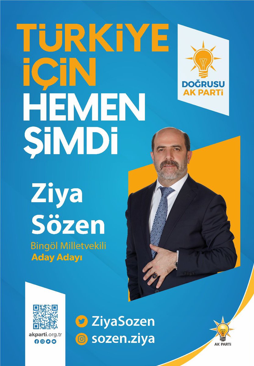 ZiyaSozen's tweet photo. Kıymetli Bingöllü Hemşehrilerim , Dava Arkadaşlarım ; 

Allah kısmet ederse Bingöl halkımızın hizmetkarlığına talip olmak üzere 16.03.2023 tarihinde saat 11.00 de Siz değerli Akrabalarımızın, sevenlerimizin ve dostlarımızın katılımı ile Ak Parti Bingöl İl Başkanlığına giderek Milletvekilliği Aday Adaylığına Başvuruda bulunacağım. Allah mahcup etmesin. 
Toplanma Alanı : Bingöl Belediyesi Meydanı 
Toplanma Saati : 10.30 #AkParti @RTErdogan