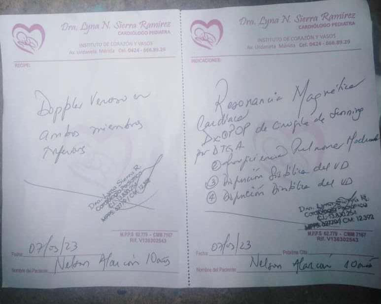 AlexaGomezDos's tweet photo. Buenas noches. El pequeño Daniel de 10 años, fue operado del corazón y diagnosticado con una insuficiencia pulmonar moderada entre otras cosas. Necesita hacerse una resonancia magnética que cuesta $770 en el Vigía. Con Bs. 25 podríamos estarle apoyando a lograrlo. Gracias 🙏🏼 https://t.co/6znkjkXNTN