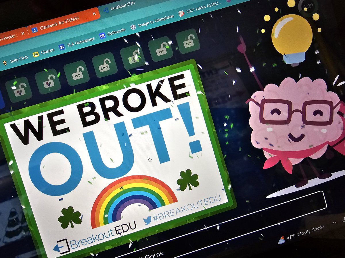 So much fun in just 1 day!!! #MonetWaterlillies #BreakoutEDU #CAPForcesOfFlight #LeprechaunChallenge