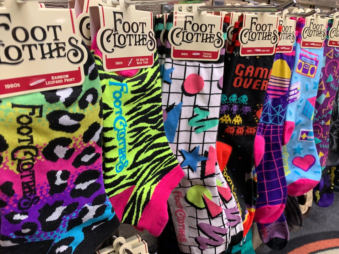 Dooon't STOP belieeeevin' that we got all the rad, '80s-style @footclothesofficial  you could ever need! ⚡ #quonsethut #qhut #tellafriend #socks #80sstyle #ilovethe80s #neon #sockstyle #sock #sockslover #sockswag #cutesocks #style #sockgame #socksaddict #happysocks
