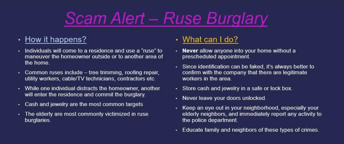WaucondaPD's tweet photo. Check out this info on #RuseBurglaries and learn how to avoid becoming a victim.  Call  ☎️ #WPD to report suspicious activity. https://t.co/Wi8H2Ik3Zy