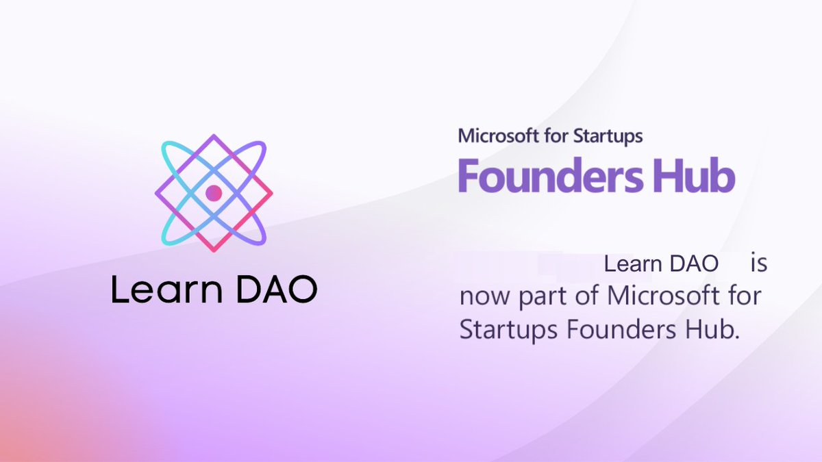 LearnDAOio's tweet image. @LearnDAOio, proudly part of the @Microsoft for Startups Founders Hub. 🤯

It is the Ultimate Decentralized company and soon you will understand why it is the most complete web3 bridge for the new wave of mainstream users.

Stay tuned!