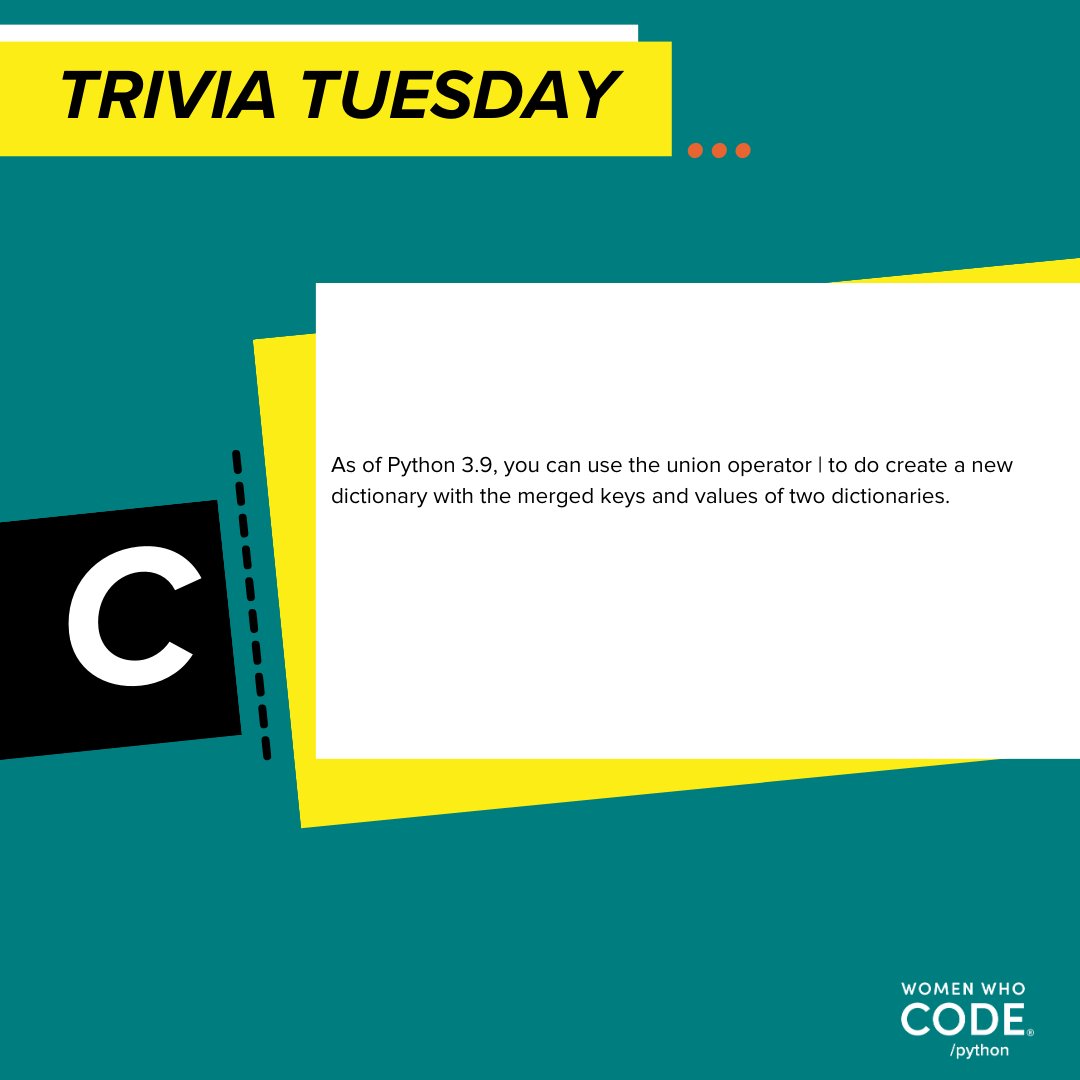 womensoftwarepy's tweet photo. The answer is C!
Text version: https://t.co/nws9ayJHIl
#wwcode #womenwhocode #trivia #python #pythoncode #pythoncoding #pythonprogrammer #wwcodepython #womenintech https://t.co/8KPWkCwVVQ