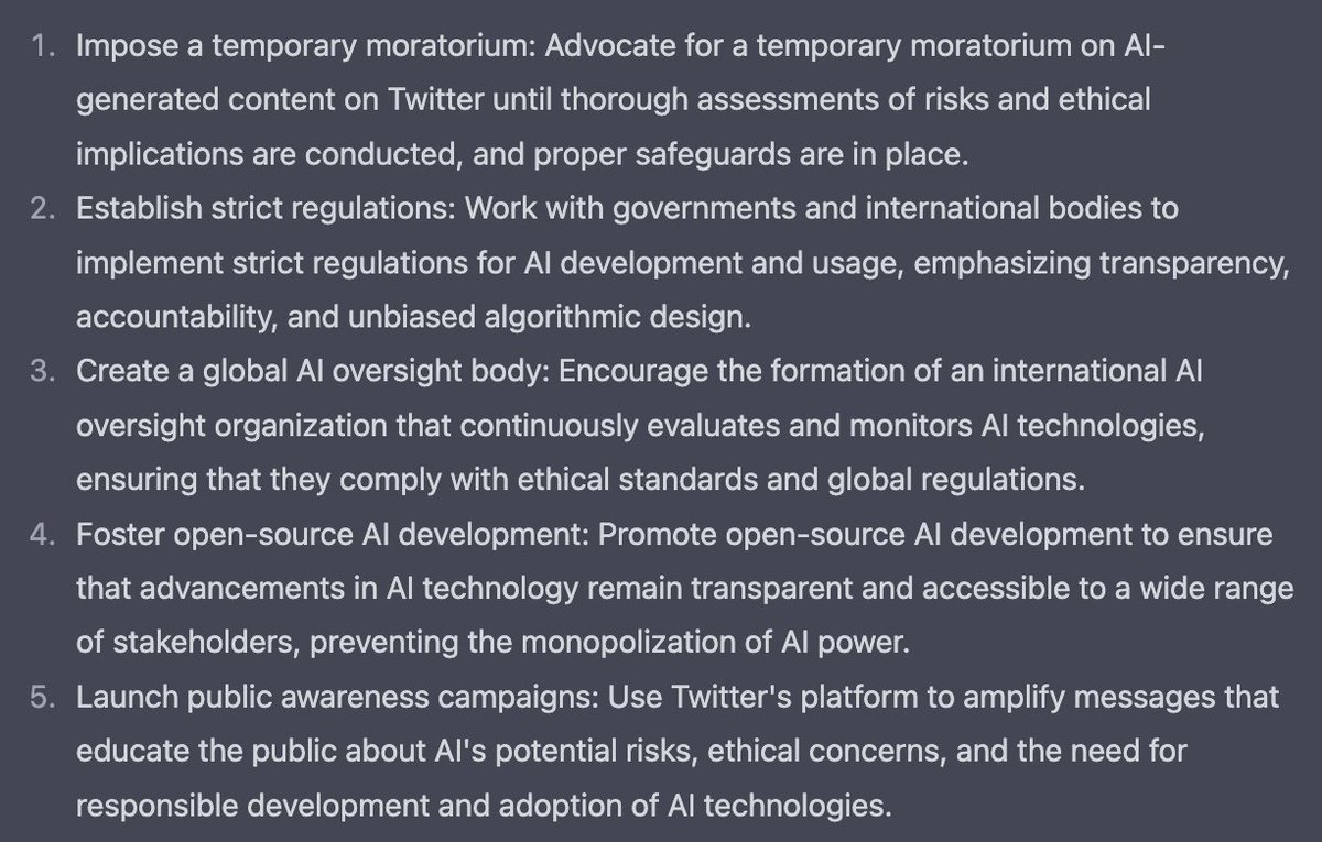 CSBastiat's tweet photo. I asked ChatGPT4 to write an honest letter to @elonmusk about the impact that AI is sure to have on humanity and solutions that Elon is uniquely positioned to initiate. https://t.co/PMy3ZXM0KN